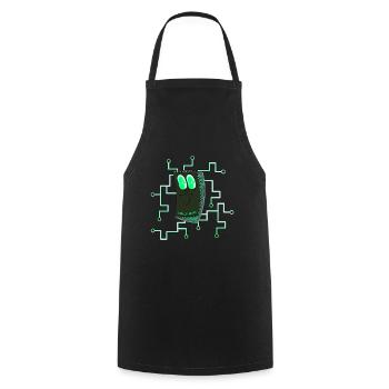 SMILE MOD - Cooking Apron - black - Front - AI Model Male 185 dark (185cm)