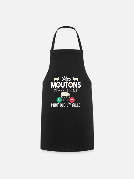 Mouton Brebis Agneau Ferme Cadeau Citations Humour - Tablier de cuisine - noir