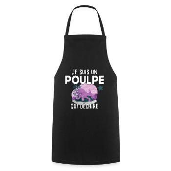 Poulpe mer crustacé touriste cadeau humour - Tablier de cuisine - noir - Devant - AI Model Male 185 dark (185cm)