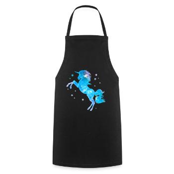 Unicorn galaxy - Cooking Apron - black - Front - AI Model Male 185 dark (185cm)