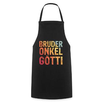 Bruder Onkel Götti - Kochschürze - Schwarz - Vorne - AI Model Male 185 dark (185cm)