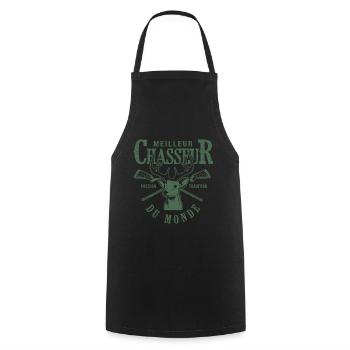 meilleur chasseur du monde cadeau papa papy chasse - Tablier de cuisine - noir - Devant - AI Model Male 185 dark (185cm)