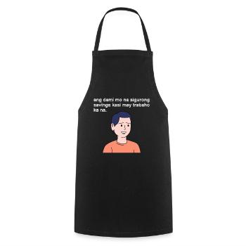 Savings design for young, proud Pinoys - Cooking Apron - black - Front - AI Model Male 185 dark (185cm)