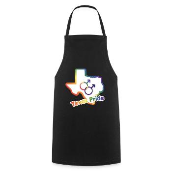 Gay Love Texas Karte Design für stolze LGBT+ - Kochschürze - Schwarz - Vorne - AI Model Male 185 dark (185cm)