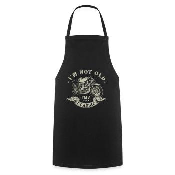 nicht alt Ich bin klassisches T-Shirt Motorrad - Kochschürze - Schwarz - Vorne - AI Model Male 185 dark (185cm)