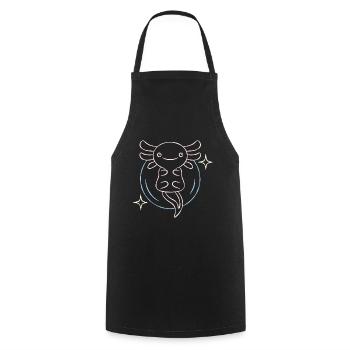 Line Art Design for Axolotl Lovers - Cooking Apron - black - Front - AI Model Male 185 dark (185cm)