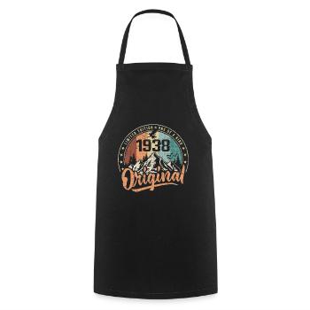 Original 1938 Retro Birthday Gift Born In 1938 - Cooking Apron - black - Front - AI Model Male 185 dark (185cm)