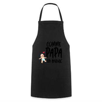 Cadeau bébé humour comme papa en mieux - Tablier de cuisine - noir - Devant - AI Model Male 185 dark (185cm)