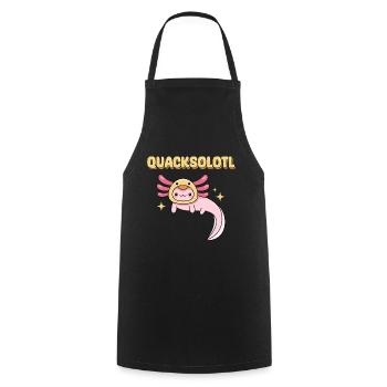 Quacksolotl Pun Design for Axolotl Lovers - Cooking Apron - black - Front - AI Model Male 185 dark (185cm)