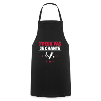 je chante,toujours en musique,chanteuse,chanteur - Tablier de cuisine - noir - Devant - AI Model Male 185 dark (185cm)