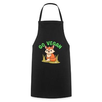 Fox design for proud vegans - Cooking Apron - black - Front - AI Model Male 185 dark (185cm)