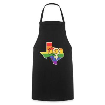Lesbian Love Texas Design for Proud LGBT+ Texans - Cooking Apron - black - Front - AI Model Male 185 dark (185cm)