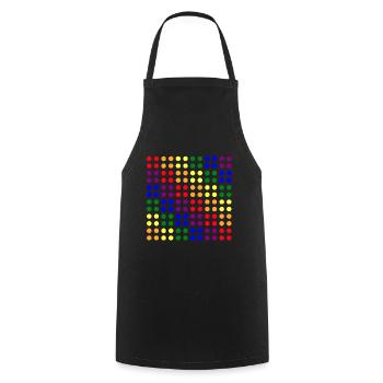 gay polka dots rainbow queer pride - Tablier de cuisine - noir - Devant - AI Model Male 185 dark (185cm)