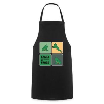 Frosch Froschsammlung Frog-Party - Kochschürze - Schwarz - Vorne - AI Model Male 185 dark (185cm)