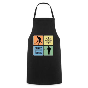 Floorball floorball "Floorball-unique" bandy - Cooking Apron - black - Front - AI Model Male 185 dark (185cm)