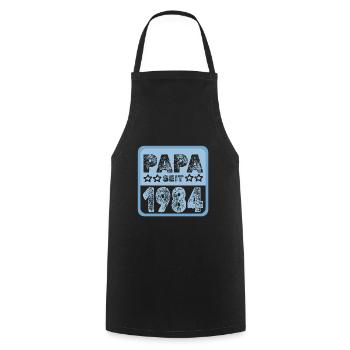 Papa seit 1984 - Kochschürze - Schwarz - Vorne - AI Model Male 185 dark (185cm)