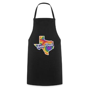 Carte arc-en-ciel Texas Design pour les Texans LGBT + - Tablier de cuisine - noir - Devant - AI Model Male 185 dark (185cm)