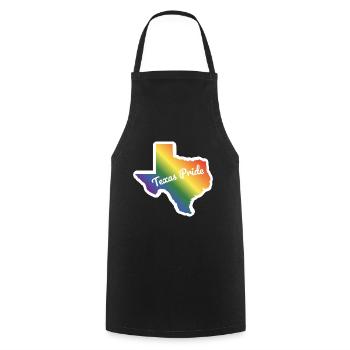Carte arc-en-ciel par Texas Design for Proud LGBT+ - Tablier de cuisine - noir - Devant - AI Model Male 185 dark (185cm)