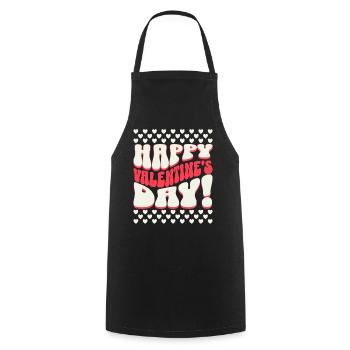 Retro Valentine's Day Happy Couple Valentine's Day - Cooking Apron - black - Front - AI Model Male 185 dark (185cm)