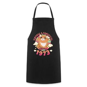 Femme Vintage Magnifique 1973 50 Ans Anniversaire - Tablier de cuisine - noir - Devant - AI Model Male 185 dark (185cm)