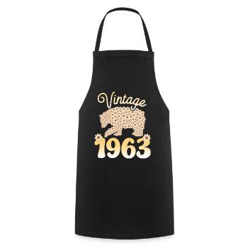 Birthday Party 1963 Woman 60 Years Anniversary - Cooking Apron - black - Front - AI Model Male 185 dark (185cm)