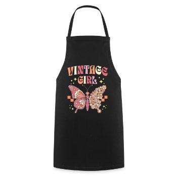 Woman mom retro style for vintage girl - Cooking Apron - black - Front - AI Model Male 185 dark (185cm)