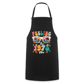 50eme Anniversaire Femme 1973 50 Ans Anniversaire - Tablier de cuisine - noir - Devant - AI Model Male 185 dark (185cm)