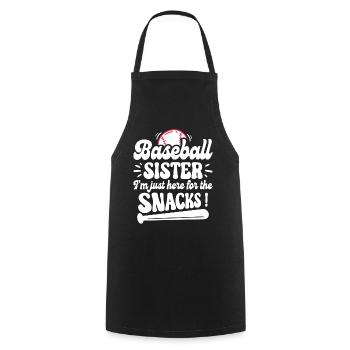 Humour Soeur Supporter Baseball - Tablier de cuisine - noir - Devant - AI Model Male 185 dark (185cm)