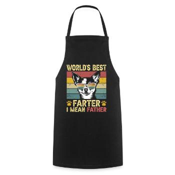 Vintage Dog Humorous Daddy Dog Chihuahua - Cooking Apron - black - Front - AI Model Male 185 dark (185cm)