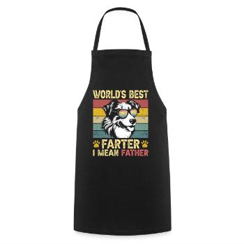 Vintage Humorous Daddy Dog Australian Shepherd - Cooking Apron - black - Front - AI Model Male 185 dark (185cm)