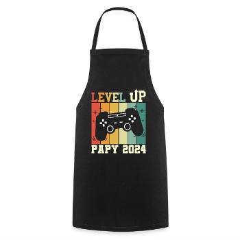 Papy Geek Annonce Grossesse Futur Papy 2024 - Tablier de cuisine - noir - Devant - AI Model Male 185 dark (185cm)