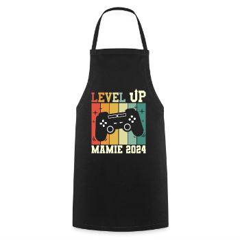 Mamie Geek Annonce Grossesse Future Mamie 2024 - Tablier de cuisine - noir - Devant - AI Model Male 185 dark (185cm)