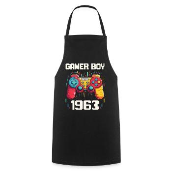 Geek Man Level 60 Geburtstag Gamer 60 Jahre - Kochschürze - Schwarz - Vorne - AI Model Male 185 dark (185cm)