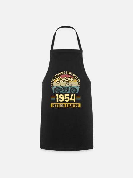 Legendes Nées En Octobre 1954 70ème Anniversaire - Tablier de cuisine - noir