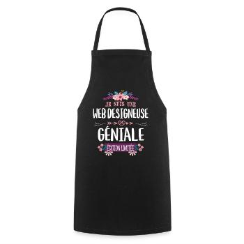 Édition Limitée Web Designeuse Géniale - Tablier de cuisine - noir - Devant - AI Model Male 185 dark (185cm)
