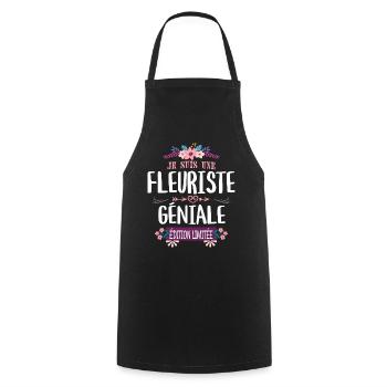 Édition Limitée Fleuriste Géniale - Tablier de cuisine - noir - Devant - AI Model Male 185 dark (185cm)