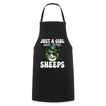 Girl Who Loves St. Patrick's Day Sheep - Cooking Apron - black - Front - AI Model Male 185 dark (185cm)