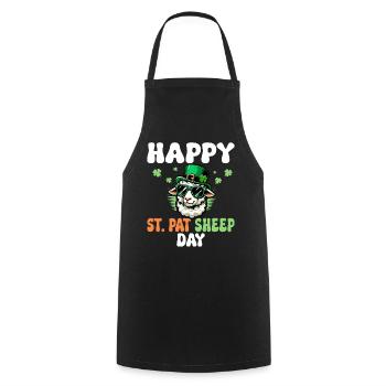 Ireland Day Sheep Joke St. Patrick's Day - Cooking Apron - black - Front - AI Model Male 185 dark (185cm)