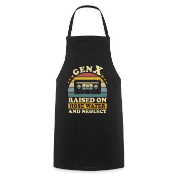 Humour Génération X - Tablier de cuisine - noir - Devant - AI Model Male 185 dark (185cm)