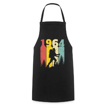 Retro Year 1964 Hiker 60 Years Anniversary - Cooking Apron - black - Front - AI Model Male 185 dark (185cm)