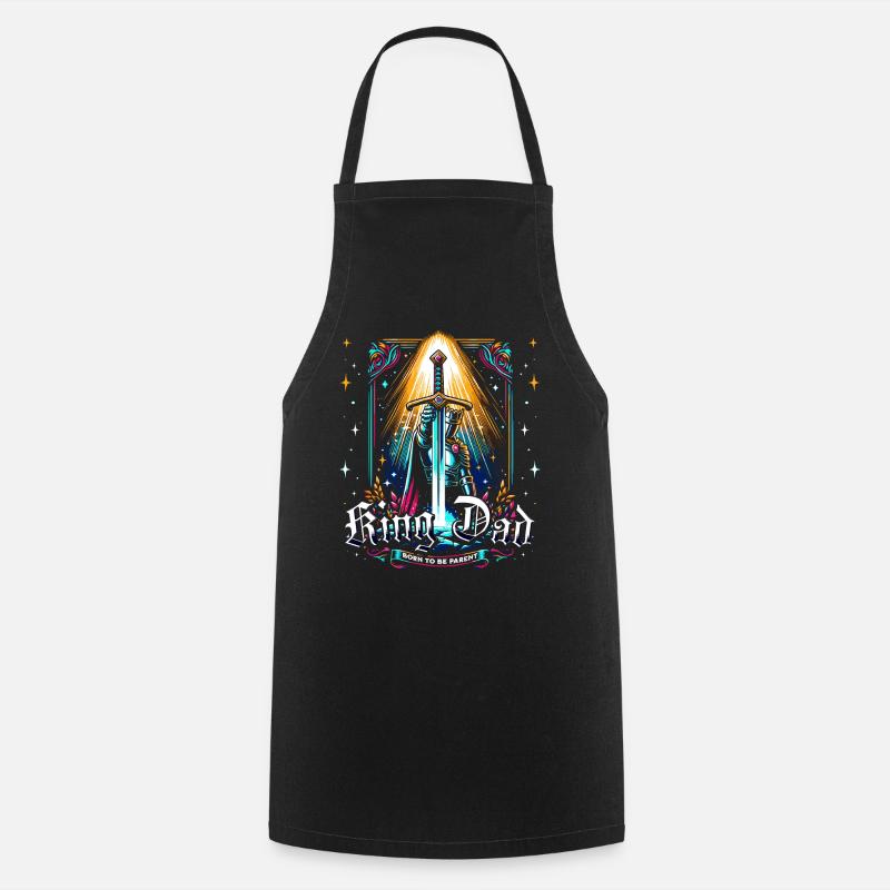 Père Geek Fan De Médiéval Papa Roi - Tablier de cuisine - noir