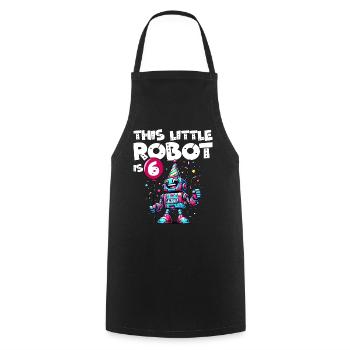 6th Birthday Robot Child 6 Years Old - Cooking Apron - black - Front - AI Model Male 185 dark (185cm)