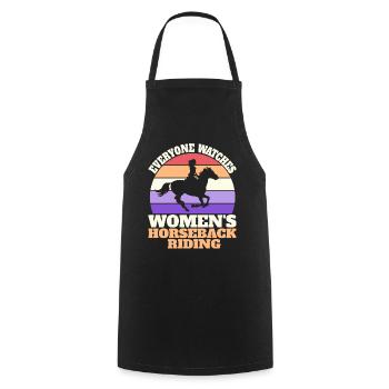 Retro Sport Women's Riding - Cooking Apron - black - Front - AI Model Male 185 dark (185cm)