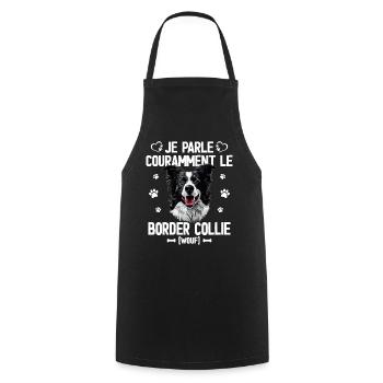 Parler Le Border Collie Humour Chien - Tablier de cuisine - noir - Devant - AI Model Male 185 dark (185cm)