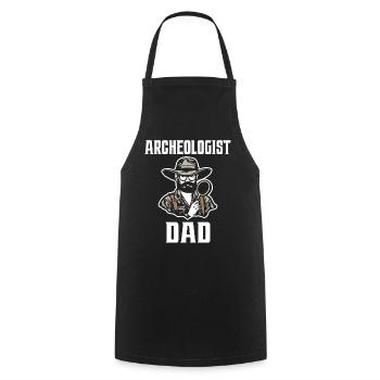 Père Fan Archéologie Papa Archéologue - Tablier de cuisine - noir - Devant - AI Model Male 185 dark (185cm)