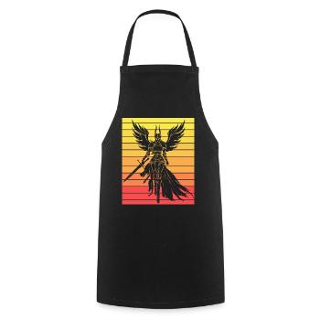 Vintage Viking Woman Mom Valkyrie - Cooking Apron - black - Front - AI Model Male 185 dark (185cm)