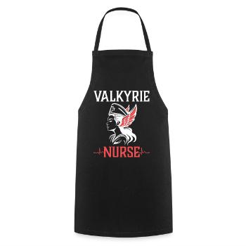 Viking Woman Nurse Valkyrie - Cooking Apron - black - Front - AI Model Male 185 dark (185cm)