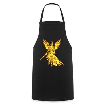Flowers Woman Viking Mom Valkyrie - Cooking Apron - black - Front - AI Model Male 185 dark (185cm)