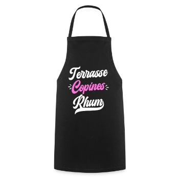 Soirée Amie Femme Terrasse Copines Rhum - Tablier de cuisine - noir - Devant - AI Model Male 185 dark (185cm)