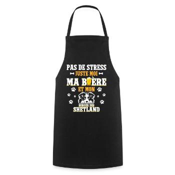 Bière Papa Chien Berger Des Shetland - Tablier de cuisine - noir - Devant - AI Model Male 185 dark (185cm)